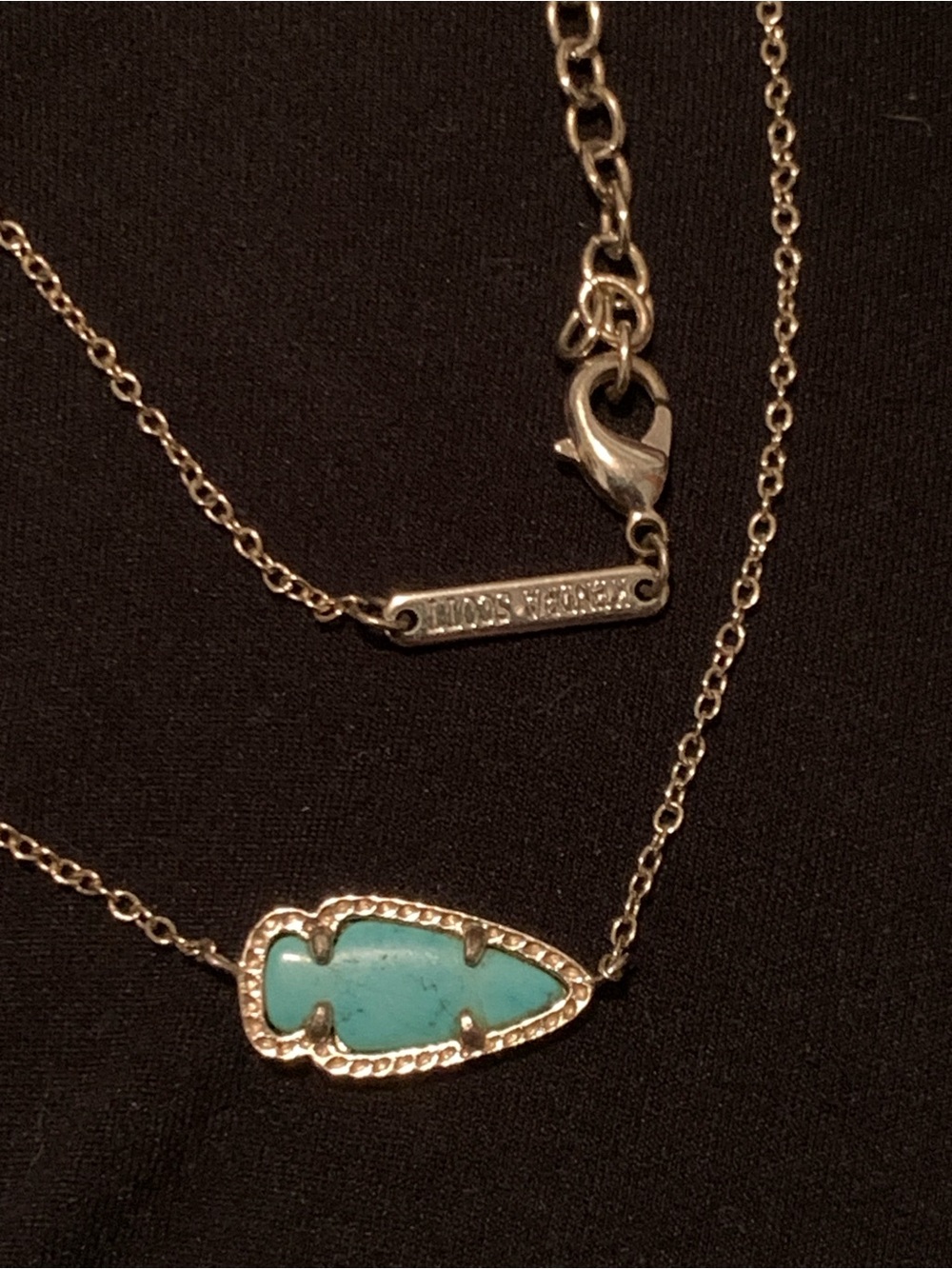 Kendra Scott Turquoise Elisa Arrowhead Pendant Necklace - gold